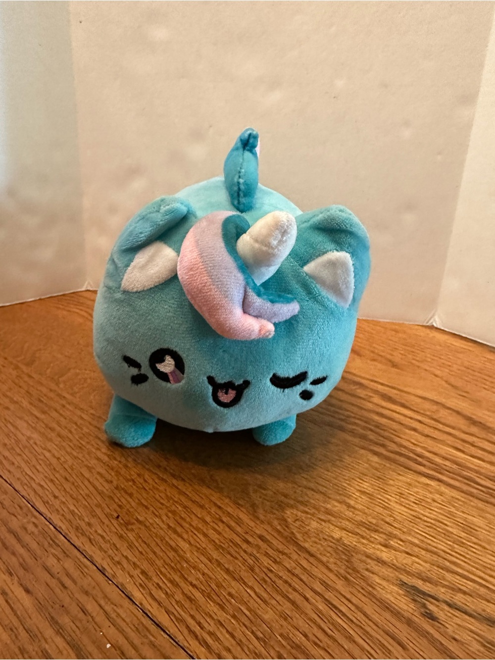 Plush Blue Unicorn Cat Stuffed Animal - Soft Kawaii Plush